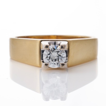 18ct Yellow / White Gold 0.41ct Diamond Solitaire Ring