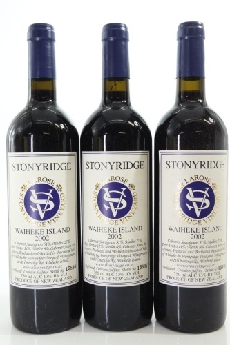 (3) 2002 Stonyridge Vineyard Larose, Waiheke Island