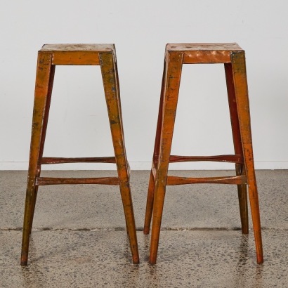 A Pair of Vintage Industrial Stools