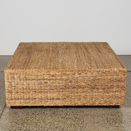 A Large Woven Outdoor Ottoman
