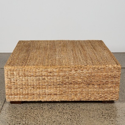 A Large Woven Outdoor Ottoman