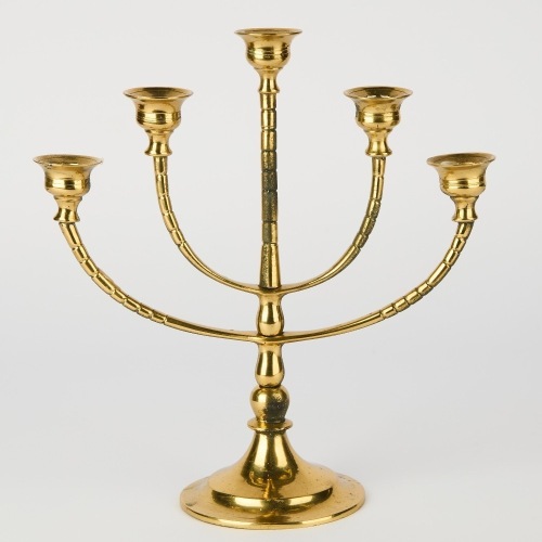 A Brass Menorah Candelabra