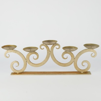 A Metal Candelabra in Silver Coloured Finish