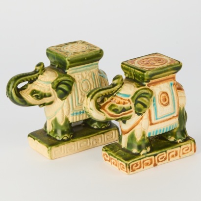 A Pair of Ceramic Elephants