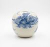 A 20 Century Japanese Blue and White Landscape Decorated Jar