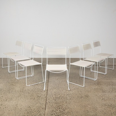 A Set of Seven Spaghetti Dining Chairs by Giandomenico Belotti for Alias