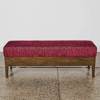 A New Custom Built Ottoman Covered in Vello d'Oro Fabric