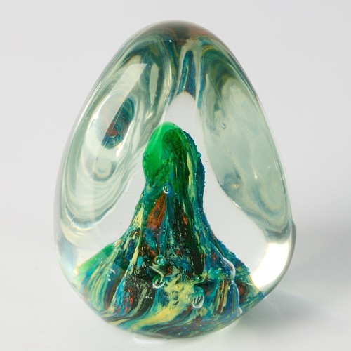 A Schmidth Rhea Undersea Pyramid Art Glass Paperweight
