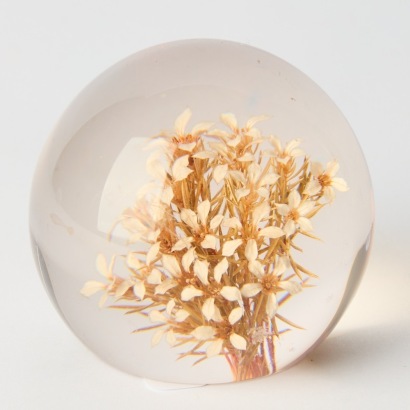 A Flowers from NZWhite Star Lucite Paperweight