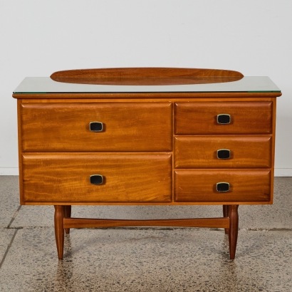A Retro Solid Wood Five Drawer Lowboy