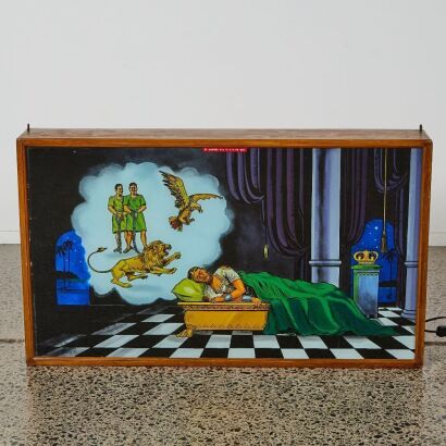 A Vintage Hand Painted Light Box
