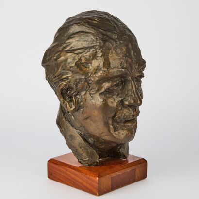 SAMUEL TONKISS A Patinated Plaster Bust of Rt. Hon. Harold Macmillan, Earl of Stockton