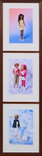 Yvonne Todd, Barbie series 3 postcards framed from Wellington Museum