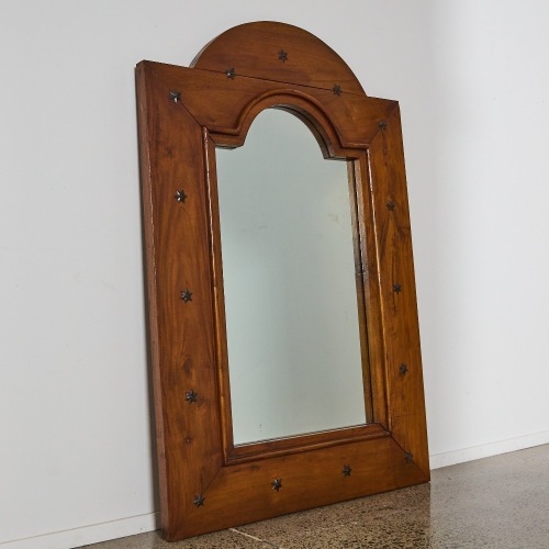 A Large Decorative Teak Mirror