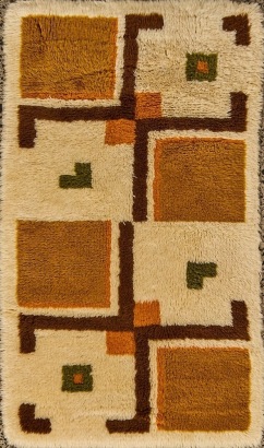 A Mid-Century Handmade Rya Rug