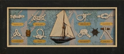 A Vintage Nautical Knot Display in Frame