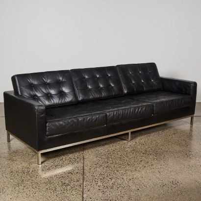 A Florence Knoll Style Three Seat Sofa Af