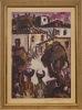 A Mid-Century Original African Village Oil Painting by Lilo