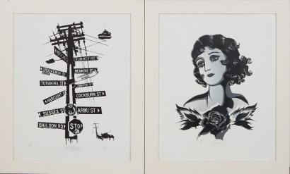 A Pair of Framed Screen Printed Prints, NZ