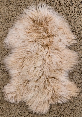 A Medium Tibetan Lamb Hide in Oatmeal