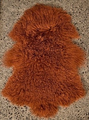 A Medium Tibetan Lamb Hide in Rust
