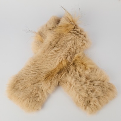 A Rabbit Fur Scarf in Blush