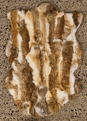A Rabbit Fur Throw in Natural Brown
