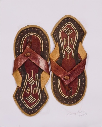 A Pair of Handmade Tuareg Leather Sandals
