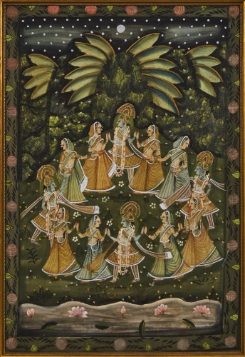An Indian Miniature Figural Painting on Silk