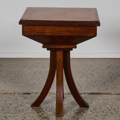 An Antique Sewing Table with New Zealand Native Timber Inlay Top