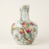A Chinese Famille Rose Celestial Globe Vase with Nine Peaches