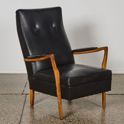 A Vinyl Mid-Cenutry Style Retro Armchair