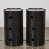 A Pair of Kartell-Style Black Componibili Units