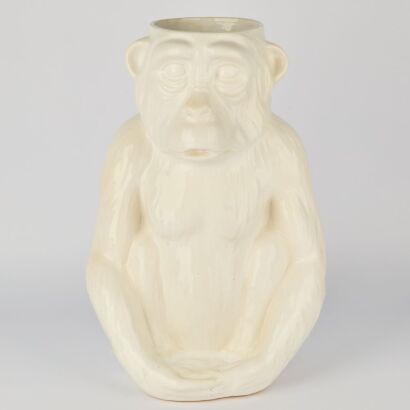 A Monkey Umbrella Stand by Design55 NZ in White Ceramic