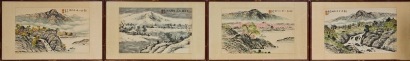 A Set of Four 20 Century Chinese Landscape Paintings of the Four Seasons
