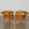 A Pair of Rattan Bedside Cabinets - 2