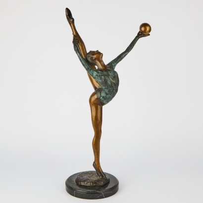 A Bronze Sculpture of a Gymnast by Collett