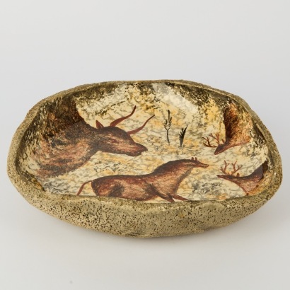 1960s Lascaux Cave Ceramic Bowl