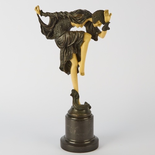 An Art Deco Style Statue of a Dancer After DH Chiparus AF