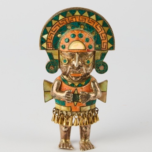 A .950 silver Tumi Figure from Cusco, Peru- artist Andean Magic