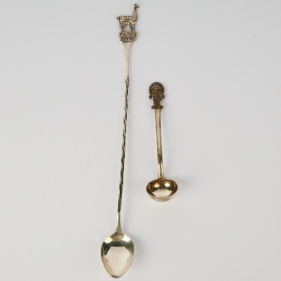 A Pair of Peruvian Spoons Marked 925