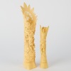 A Pair of Hand Carved Bovine Bone Totems