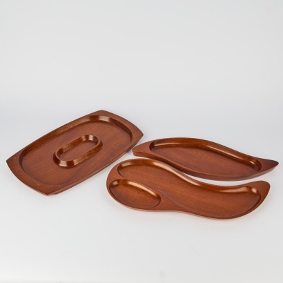 A Trio of Kraftsman/Woodcraft Serving Platters
