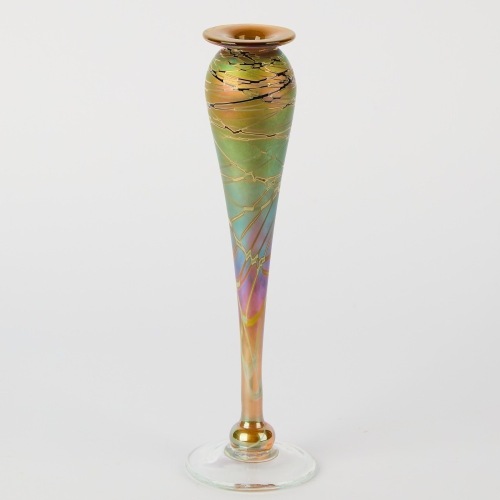 A Craig Zweifel Iridescent Art Glass Vase