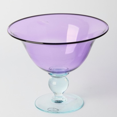 A Hoglund Handblown Glass Bon Bon Dish