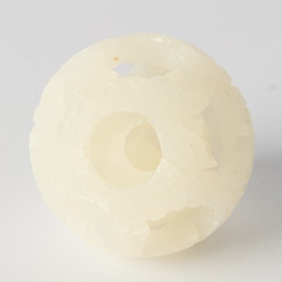 A Vintage White Jade Puzzle Ball