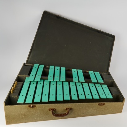 A Large Vintage Xylophone with Case