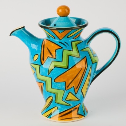 A Gill Gane & Jon Benge (Neudorf pottery) large abstract teapot