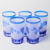 Five cut to clear frosted glass tumblers