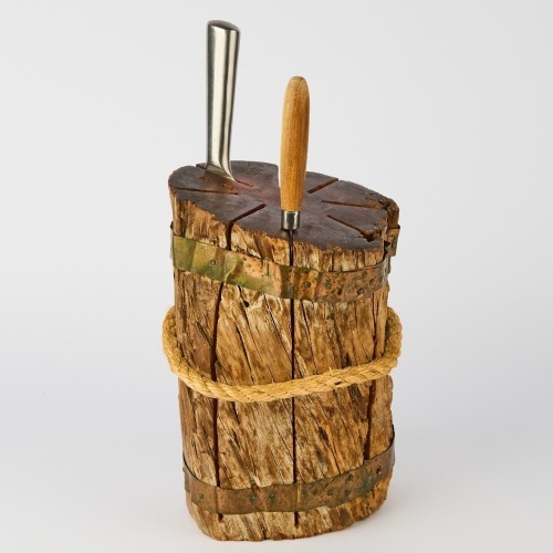 A Rustic Wooden Knife Block